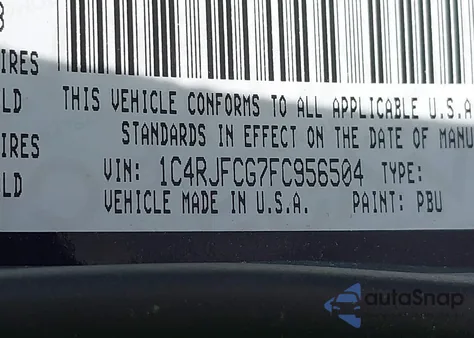 2015 Jeep Grand Cherokee Overland из США, поврежденный, VIN 1C4RJFCG7FC956504